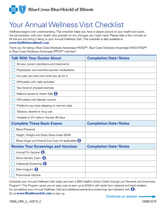 wellness visit guidelines