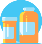 illustrative icon of a bottle of prescription medicine